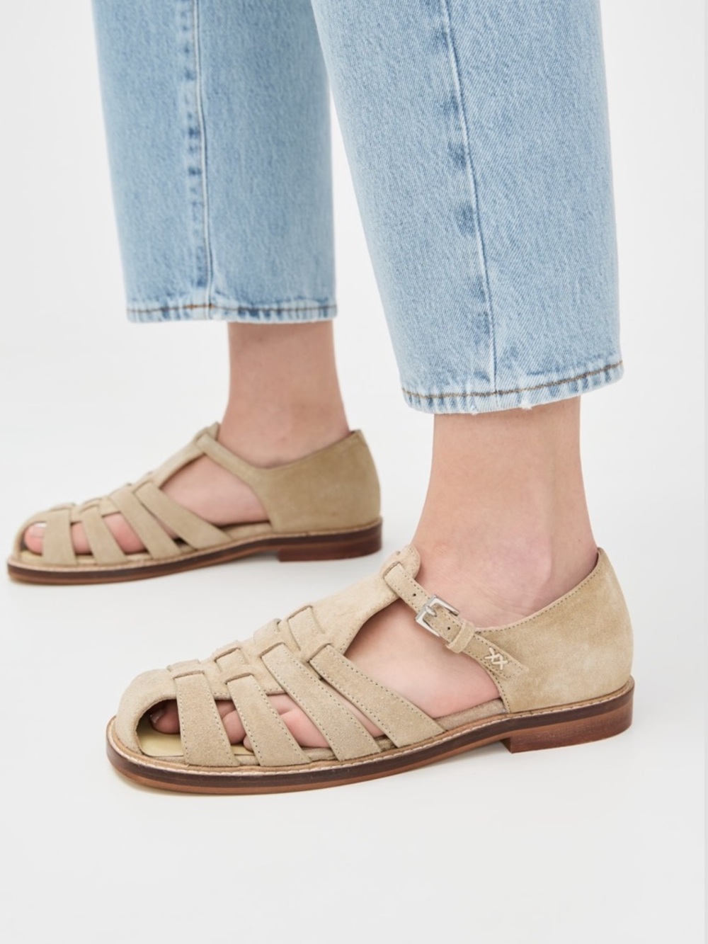 FREE PEOPLE Willow Fisherman Oiled Silt Suede Sandals 6.5 NEW